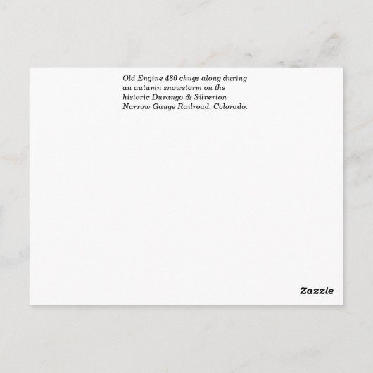 Carte Postale Train Durango 480 (Dos)