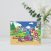 Carte Postale train et voiture (Debout devant)