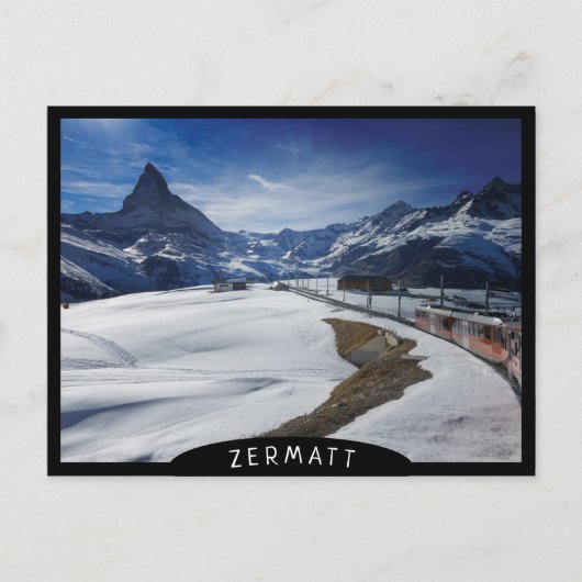 Carte Postale Train ferroviaire Gornergrat et Matterhorn à Zerma (Devant)