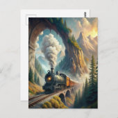 Carte Postale Train Fleece Blanket (Devant / Derrière)