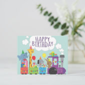 Carte Postale Train Joyeux Anniversaire (Debout devant)