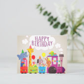 Carte Postale Train Joyeux Anniversaire (Debout devant)