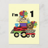 Carte Postale Train Jungle 1er Anniversaire T-shirts et cadeaux (Devant)
