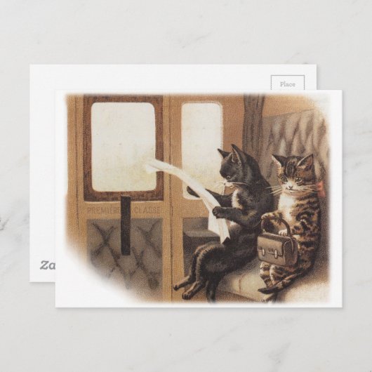 Carte Postale Train Kitty (Devant / Derrière)