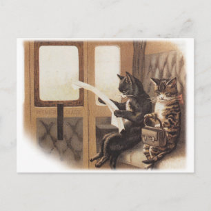 Carte Postale Train Kitty
