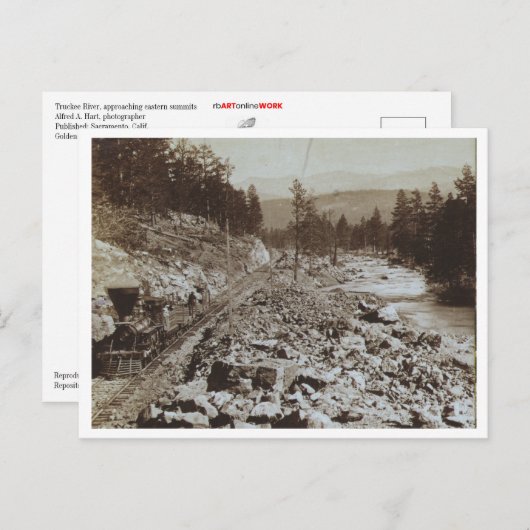 Carte Postale Train Le Long Du Truckee River (Devant / Derrière)