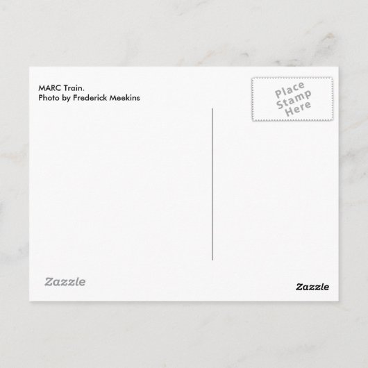 Carte Postale Train MARC (Dos)