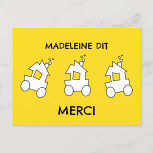 Carte Postale Train Merci d'anniversaire en français