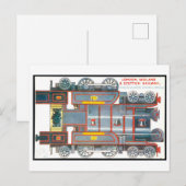 Carte Postale Train miniature en papier de style rétro--Angleter (Devant / Derrière)