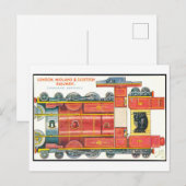 Carte Postale Train miniature en papier de style rétro--Angleter (Devant / Derrière)