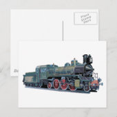 Carte Postale Train moteur à vapeur (Devant / Derrière)