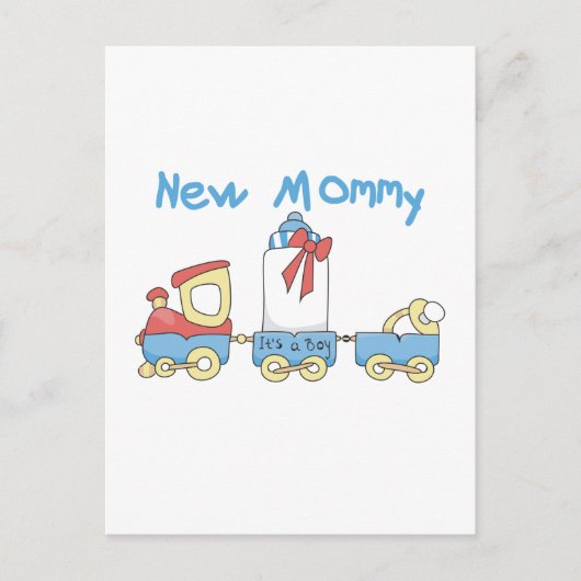 Carte Postale Train New Mommy of Boy tshirts et cadeaux (Devant)