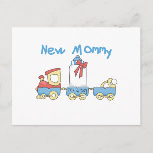 Carte Postale Train New Mommy of Boy tshirts et cadeaux
