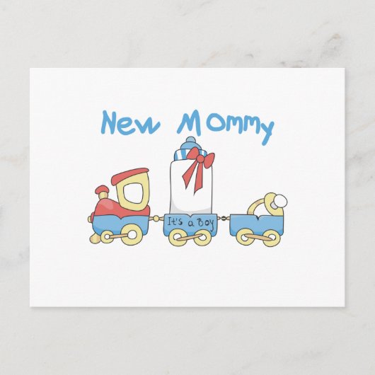 Carte Postale Train New Mommy of Boy tshirts et cadeaux (Devant)