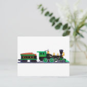 Carte Postale Train Noir Et Vert (Debout devant)
