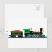 Carte Postale Train Noir Et Vert (Devant / Derrière)