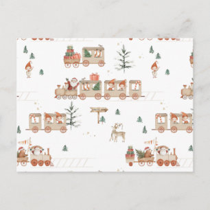 Carte Postale Train polaire - Livraison vacances de Noël de Sant
