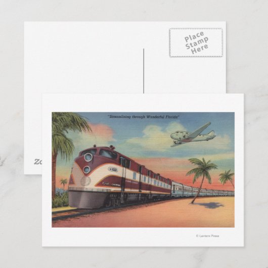 Carte Postale Train- Rationalisation à travers la Floride (Devant / Derrière)