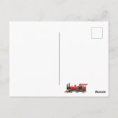 Carte Postale Train rouge Merci plat (Dos)