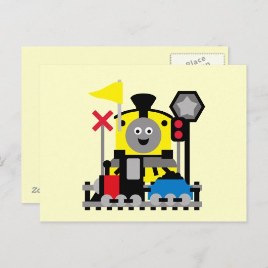 Carte Postale Train souriant (Devant / Derrière)