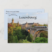 Carte Postale Train sur un pont en arc au Luxembourg (Devant / Derrière)