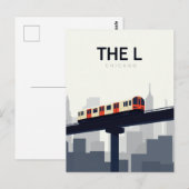 Carte Postale Train surélevé Chicago 'L' (Devant / Derrière)