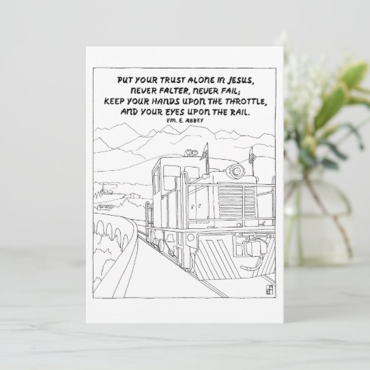 Carte postale Train to Heaven Scripture Coloring (Debout devant)