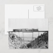 Carte Postale Train traversant un pont élevé, 1890 (Devant / Derrière)