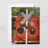 Carte Postale Train - Traversée ferroviaire (Devant / Derrière)