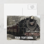 Carte Postale Train vintage avec CustomText (Devant / Derrière)
