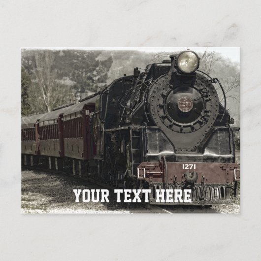Carte Postale Train vintage avec CustomText (Devant)