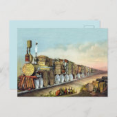 Carte Postale Train vintage d'alcool (Devant / Derrière)