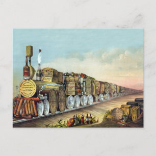 Carte Postale Train vintage d'alcool