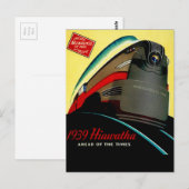 Carte Postale Train vintage Hiawatha rationalisé (Devant / Derrière)