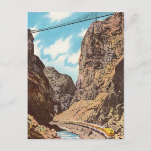 Carte Postale Train vintage Traversant Canyon (Devant)