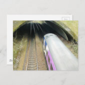 Carte Postale Train violet, Traces ferroviaires, Tunnel, Voyage (Devant / Derrière)