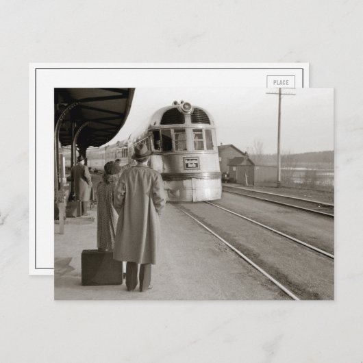 Carte Postale Train Zephyr de Burlington, 1940 (Devant / Derrière)