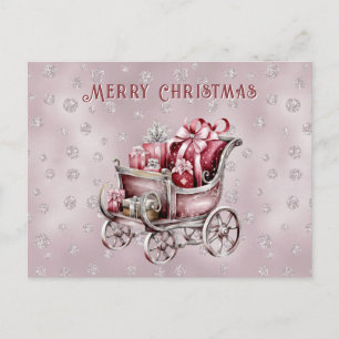 Carte Postale Traîneau de Noël avec cadeaux de vacances