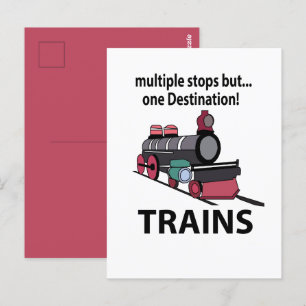 Carte Postale Trains Arrêts Multiples Mais Trains à Destination