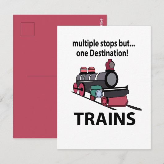 Carte Postale Trains Arrêts Multiples Mais Trains à Destination (Devant / Derrière)