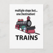 Carte Postale Trains Arrêts Multiples Mais Trains à Destination (Devant)
