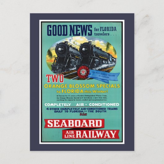 Carte Postale Trains vintages de Floride (Devant)