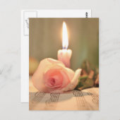 Carte Postale Traitement de beauté-rose rose et bougie (Devant / Derrière)