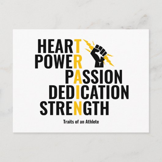 Carte Postale Traits d'un athlète (Devant)