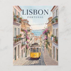 Carte Postale Tram 28 à travers Alfama Lisbonne Portugal