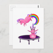 Carte Postale trampoline licorne (Devant / Derrière)