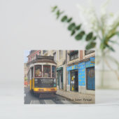 Carte Postale Tramway à Lisbonne Portugal (Debout devant)