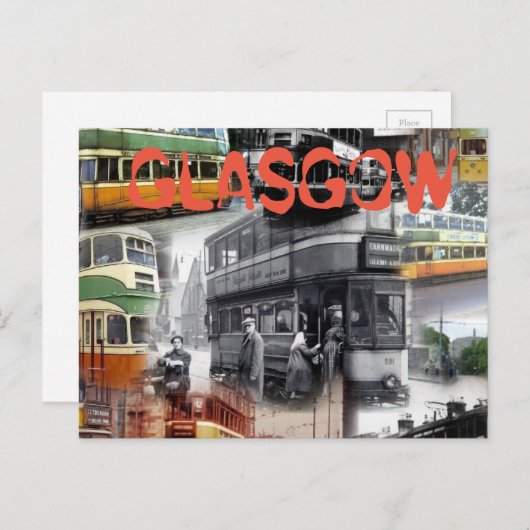Carte Postale Tramway de Glasgow (Devant / Derrière)