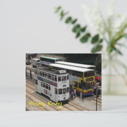 Carte Postale tramway de Hong Kong (Debout devant)