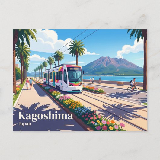 Carte Postale Tramway de Kagoshima Japon (Devant)